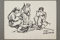 2005.181.111 front
Drawing by Alexander Bogen of three partisans eating around a camp stove

Click to enlarge