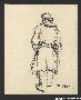Drawing by Alexander Bogen of a partisan walking