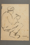 Drawing by Alexander Bogen of a partisan sitting and eating
