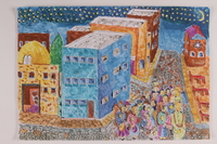 2006.125.34 front
Autobiographical painting of a group of Jewish children, men, and women escorted by guards

Click to enlarge