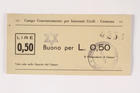 2003.413.25 front
Cremona concentration camp scrip, 0.50 Lire note with a Star of David Stamp

Click to enlarge