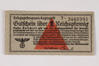2003.413.43 front
German Prisoner of War Camp general issue currency, kriegsgefangenen lagergeld, 1 Reichspfennig

Click to enlarge