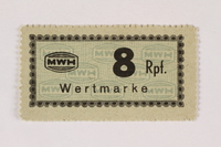 2003.413.56 front
Holleischen subcamp scrip, 8 Reichspfennig note

Click to enlarge