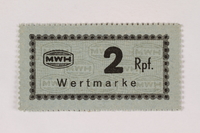 2003.413.58 front
Holleischen subcamp scrip, 2 Reichspfennig note

Click to enlarge