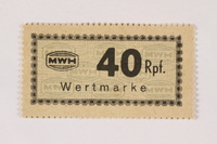 2003.413.62 front
Holleischen subcamp scrip, 40 Reichspfennig note

Click to enlarge
