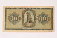 2003.413.75 back
German issued Greek currency, 1,000 Drachmai note

Click to enlarge