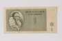 Theresienstadt ghetto-labor camp scrip, 1 krone note, owned by a German Jewish survivor