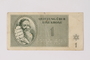 Theresienstadt ghetto-labor camp scrip, 1 krone, owned by a former Czech Jewish inmate