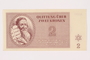 Theresienstadt ghetto-labor camp scrip, 2 kronen, owned by a former Czech Jewish inmate