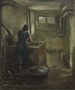 Oil painting of a washerwoman