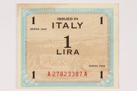 1990.244.19.1 front
Allied military currency, 1 Lira note

Click to enlarge