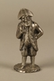 Pewter pepper shaker as a bearded Jewish peddler in tricorn hat