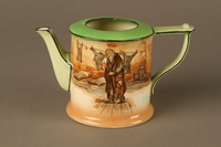 2016.184.83_a front
Royal Doulton Dickens Ware teapot decorated with an image of Fagin

Click to enlarge