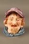 Porcelain tobacco jar with lid shaped as the head of a Jew
