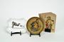 Porcelain dish with a scene of a Jewish beggar being chased by a dog