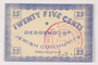 Deggendorf displaced persons camp scrip, 25-cent note, acquired by a former director