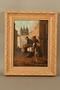 Oil painting of two Jewish clothes peddlers
