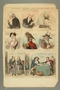 Color print with eight panels with caricatures of public characters