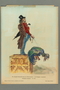 Handcolored reprint of a caricature of a Jewish man with leashed vultures