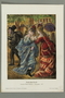 Color print of two blond haired women gossiping about a Jewish man in peddler garb