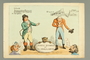 Rowlandson print of a singing competition between a Gentile and a Jew