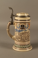 2016.184.603 front
Blue, green, and brown beer stein with images of the expulsion of the Jews

Click to enlarge
