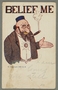 Inscribed postcard of a smiling Jewish man smoking a cigar
