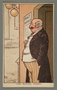 Cartoon postcard of a Jewish man in a pawnshop doorway