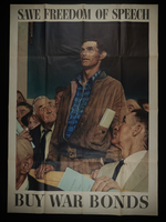 2016.201.1 front
US war bonds poster of a Rockwell painting depicting a man exercising freedom of speech

Click to enlarge