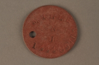 2016.203.9 front
Circular identification tag worn by a British soldier and Kindertransport refugee

Click to enlarge