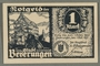 Beverungen, emergency currency, 1 mark notgeld, with an anti-Jewish cartoon