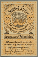 2016.184.850 front
German-Austrian League of Anti-Semites, 20 heller donation receipt

Click to enlarge