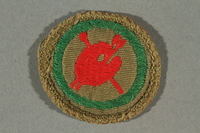 2016.322.3 front
Green patch with a paintbrush and palette acquired by a Jewish emigre serving in the US Army

Click to enlarge