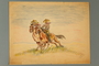 Drawing of men on horseback