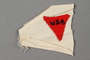 Red triangle patch embroidered USA worn by an American concentration camp inmate