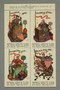 Sheet of US poster stamps depicting the Four Freedoms