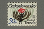 Czechoslovakian commemorative Theresienstadt Memorial postage stamp, 50h, acquired by a former German Jewish inmate