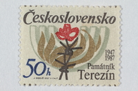 2016.496.14 front
Czechoslovakian commemorative Theresienstadt Memorial postage stamp, 50h, acquired by a former German Jewish inmate

Click to enlarge