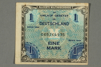 2017.226.5 front
Allied Military, 1 mark note, acquired by American soldier assigned to Nuremberg Trials

Click to enlarge