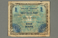2017.226.7 front
Allied Military, 1 mark note, acquired by American soldier assigned to Nuremberg Trials

Click to enlarge