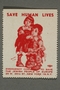 US poster stamp encouraging people to donate to a humanitarian organization