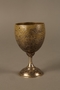 Kiddush cup engraved with a Hebrew prayer owned by a Romanian Jewish family