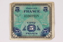 Allied Military Authority currency, 5 francs, for use in France, owned by a US soldier