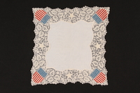1992.169.12 front
Handkerchief embroidered with American flags given to an internee at a displaced persons camp by a US soldier

Click to enlarge