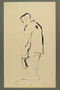 Drawing of a man with a Star of David badge on the back of his jacket