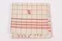 Red checked towel embroidered ES saved by German Jewish refugees