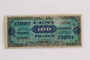 Allied Military currency for France, 100 franc bank note owned by a Hungarian Jewish concentration camp inmate