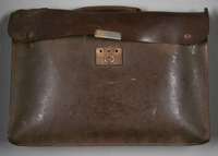 2013.117.2 front
Dark brown leather briefcase brought to the US by a Jewish Hungarian refugee

Click to enlarge