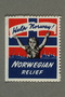 Poster stamp advocating war time assistance to Norway
