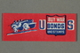 WWII poster stamp with a Jeep promoting buying US war bonds